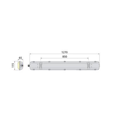 LED-Hochleistungs-Leuchtstofflampe 2xG13/18W/230V IP65