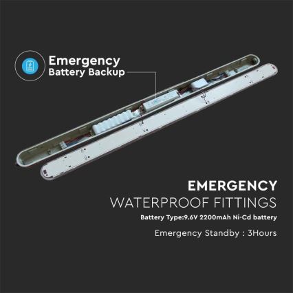 LED-Hochleistungs-Leuchtstofflampe EMERGENCY LED/48W/230V 4000K 150cm IP65