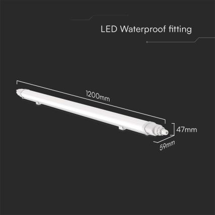 LED Hochleistungs-Leuchtstofflampe LED/36W/230V 6500K IP65 120 cm