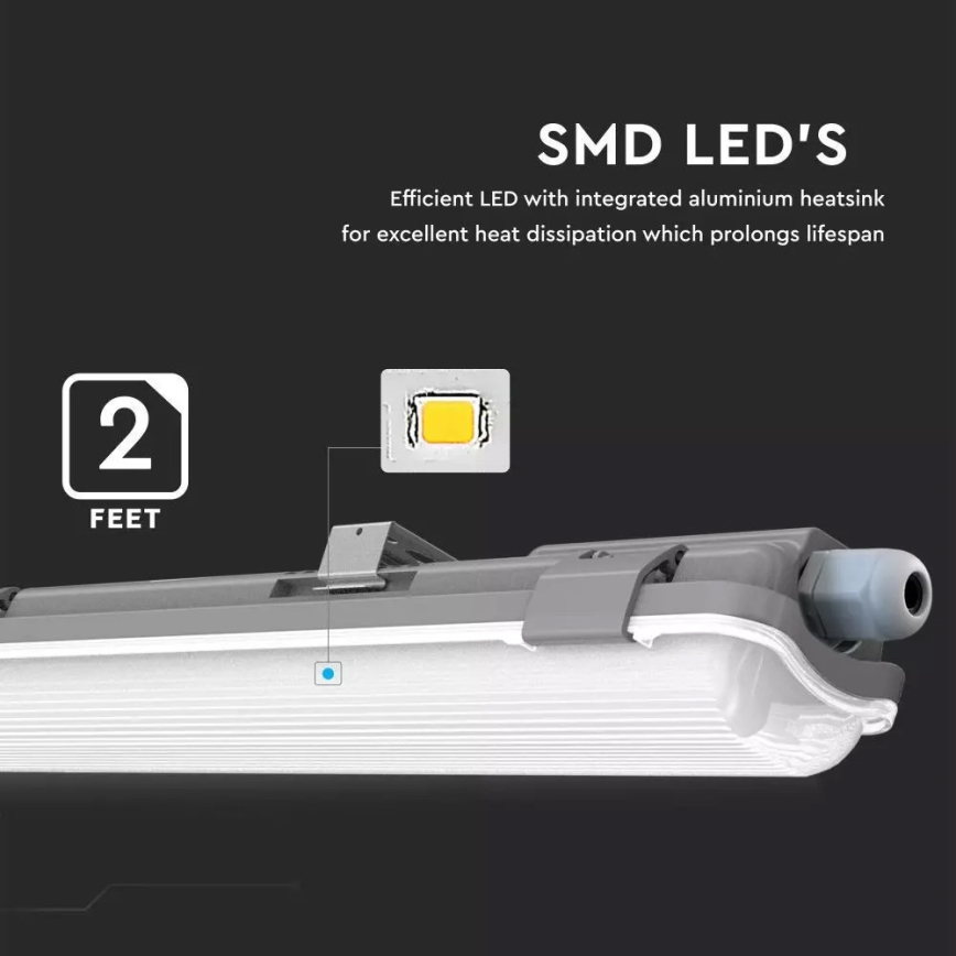 LED-Hochleistungs-Leuchtstofflampe T8 1xG13/18W/230V 4000K 120cm IP65
