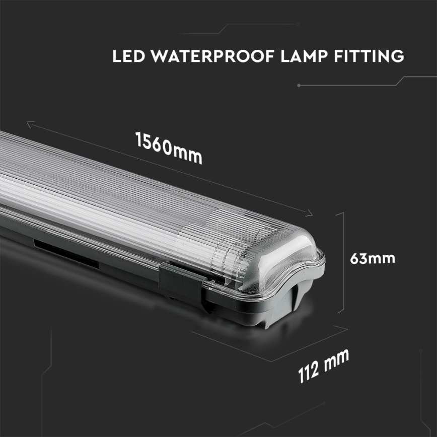 LED-Hochleistungs-Leuchtstofflampe T8 2xG13/22W/230V IP65 4000K 156 cm