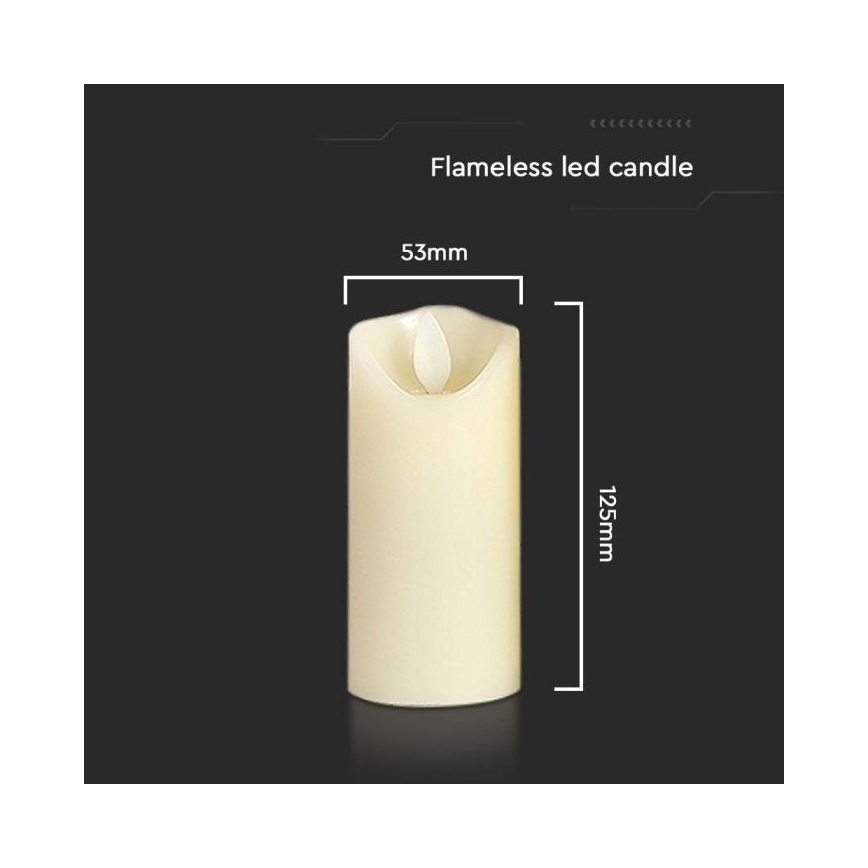 LED-Kerze LED/2xAA warmweiβ 12,5 cm