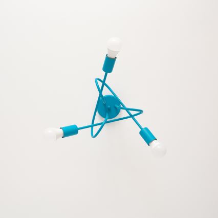 LED Kinder-Aufputz-Deckenleuchte OXFORD 3xE27/15W/230V blau