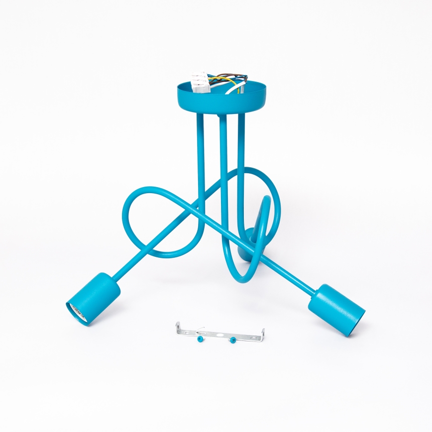 LED Kinder-Aufputz-Deckenleuchte OXFORD 3xE27/15W/230V blau