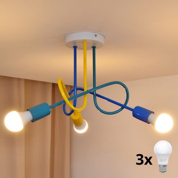 LED Kinder-Deckenleuchte OXFORD 3xE27/15W/230V