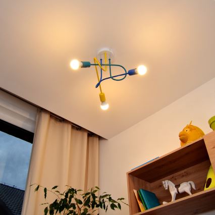 LED Kinder-Deckenleuchte OXFORD 3xE27/15W/230V