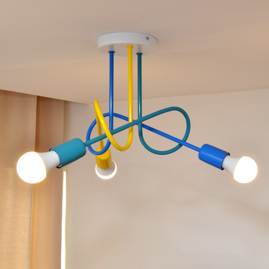 LED Kinder-Deckenleuchte OXFORD 3xE27/15W/230V