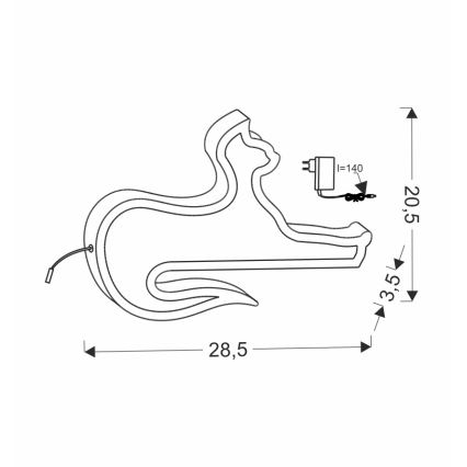 LED-Kinder-Schreibtischlampe CAT LED/13W/230V rosa
