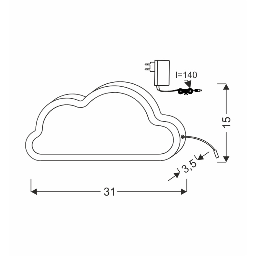 LED Kinder Schreibtischlampe CLOUD LED/11W/230V Blau