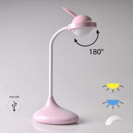 LED Kinder-Touch-Lampe RABBIT LED/0,4W/5V 3000/6500K rosa + USB