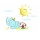 LED Kinder-Wandleuchte LED/1W/3xAAA Sonnenmotiv