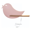 LED Kinder-Wandleuchte mit Ablage BIRD LED/5W/230V rosa/Holz,