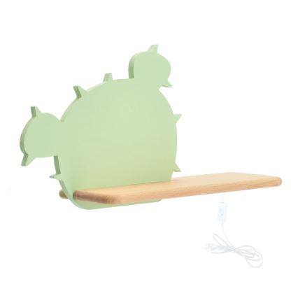 LED-Kinder-Wandleuchte mit Ablage CACTUS LED/4W/230V grün/Holz