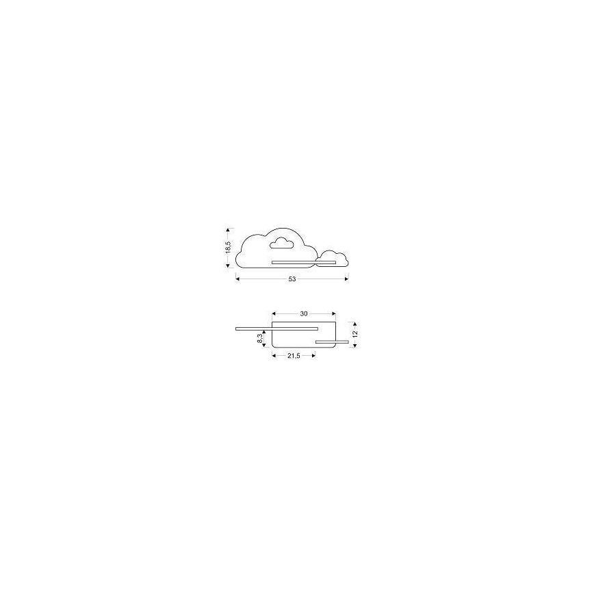 LED Kinder-Wandleuchte mit Ablage CLOUD LED/5W/230V rosa/weiß,
