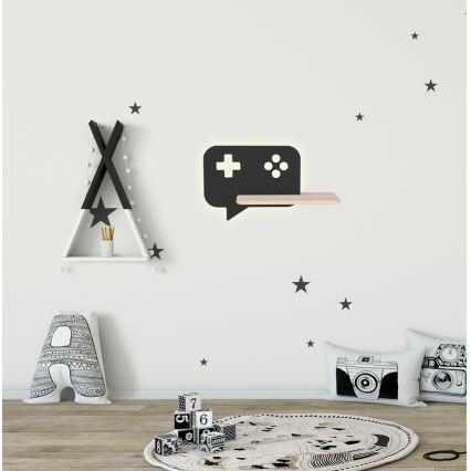 LED Kinder-Wandleuchte mit Ablage CONSOLE LED/5W/230V schwarz,