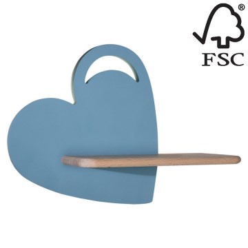 LED-Kinder-Wandleuchte mit Ablage HEART LED/5W/230V blau/Holz