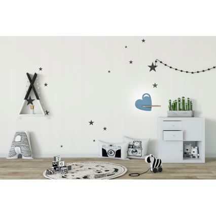 LED-Kinder-Wandleuchte mit Ablage HEART LED/5W/230V blau/Holz