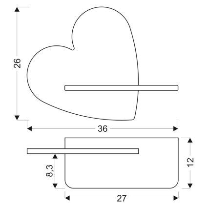 LED-Kinder-Wandleuchte mit Ablage HEART LED/5W/230V rosa/Holz