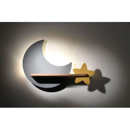 LED Kinder-Wandleuchte mit Ablage MOON LED/5W/230V,