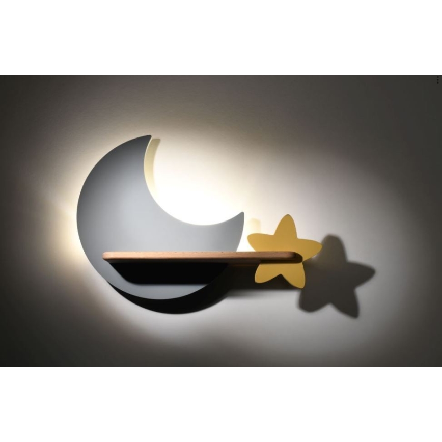 LED/5W/230V LED-Kinder-Wandleuchte mit Ablage MOON