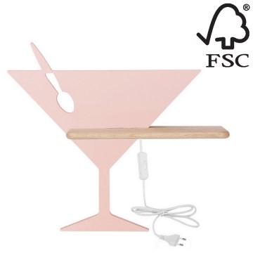 LED-Kinder-Wandleuchte mit Ablage PICCOLO LED/4W/230V rosa/Holz
