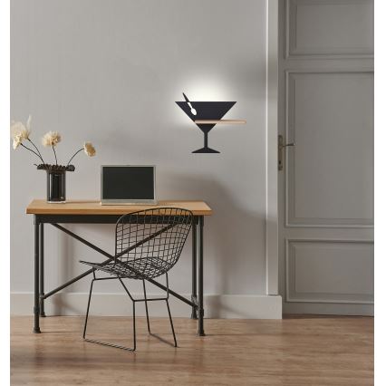 LED-Kinder-Wandleuchte mit Ablage PICCOLO LED/4W/230V schwarz/Holz