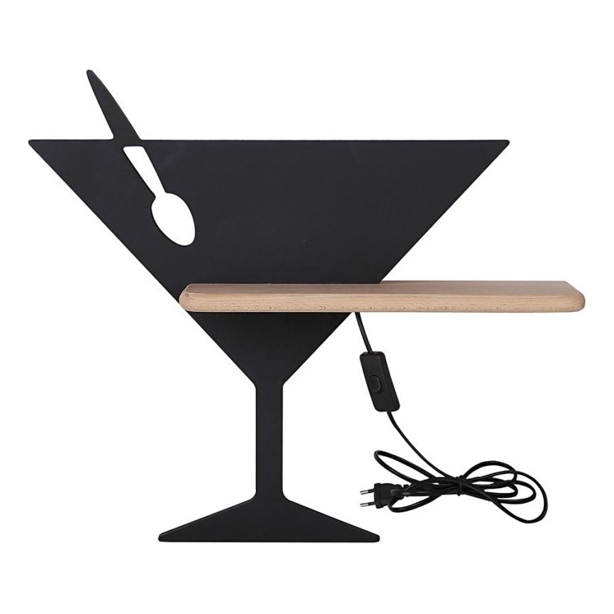 LED-Kinder-Wandleuchte mit Ablage PICCOLO LED/4W/230V schwarz/Holz