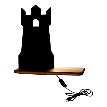 LED-Kinder-Wandleuchte mit Ablage TOWER LED/4W/230V schwarz/Holz