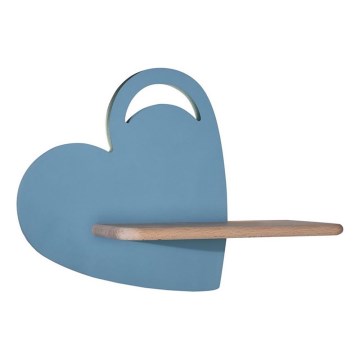 LED Kinder-Wandleuchte mit Regal HEART LED/5W/230V blau/Holz,