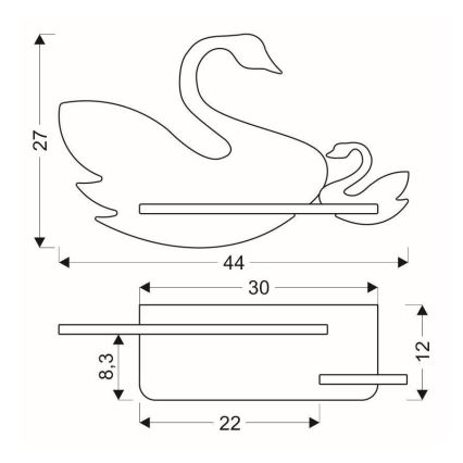 LED-Kinder-Wandleuchte mit Regal SWAN LED/5W/230V