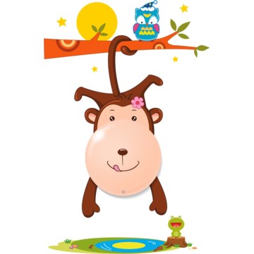 LED-Kinder-Wandleuchte MONKEY LED/0,6W/3xAAA