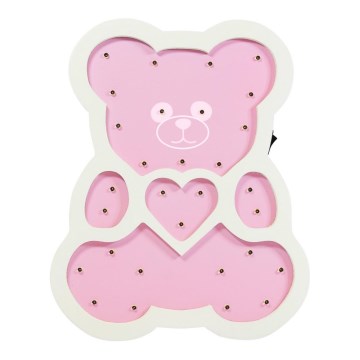 LED-Kinderleuchte LED/2xAA rosa Bär