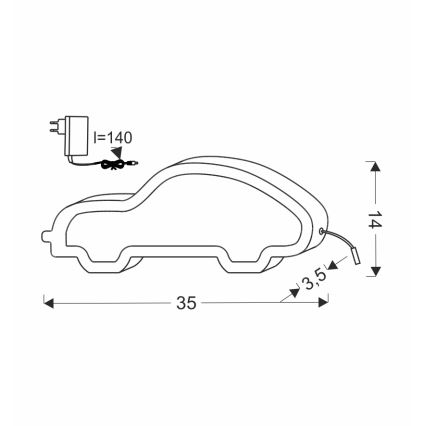LED Kinderschreibtischlampe CAR LED/11W/230V schwarz