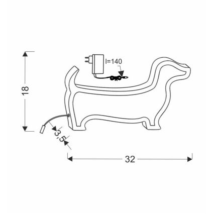 LED Kinderschreibtischlampe DOG LED/12W/230V blau