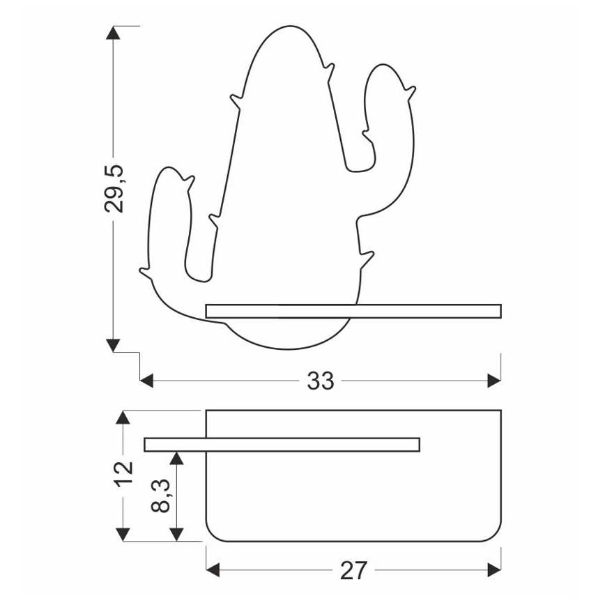 LED-Kinderwandleuchte mit Ablage CACTUS LED/4W/230V grün/Holz
