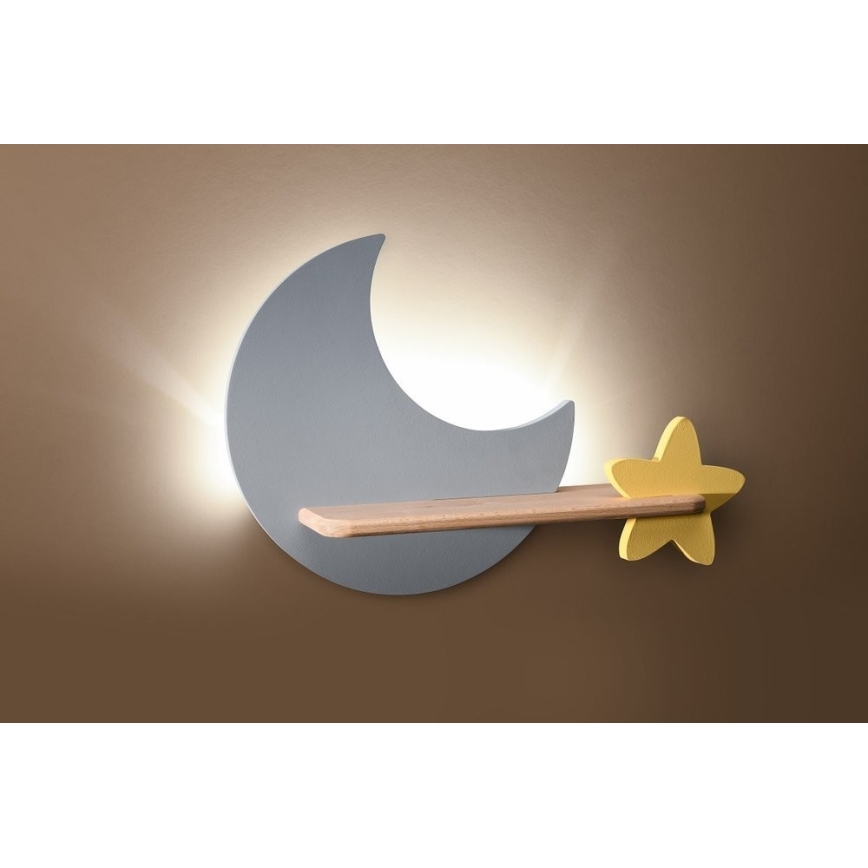 LED-Kinderwandleuchte mit Ablage MOON LED/5W/230V