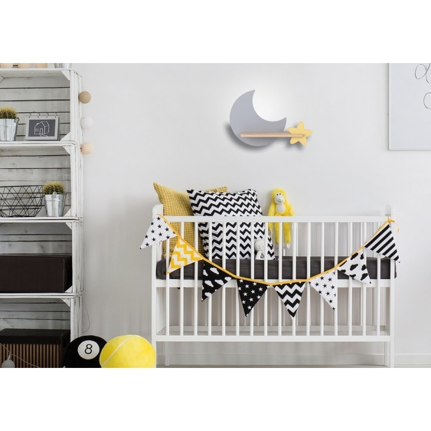 LED-Kinderwandleuchte mit Ablage MOON LED/5W/230V