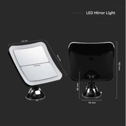 LED-Kosmetikspiegel LED/3,2W/4,5V 3xAA IP44