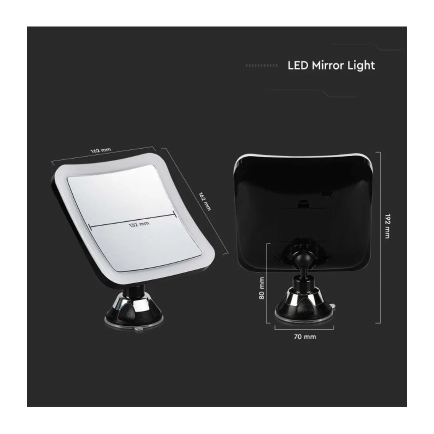 LED-Kosmetikspiegel LED/3,2W/4,5V 3xAA IP44