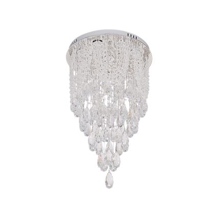 LED-Kristall-Deckenleuchte MAJURO LED/30W/230V Ø 40 cm Hochglanz-Chrom + Fernbedienung