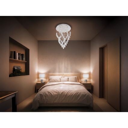 Kristall-LED-Deckenleuchte MAJURO LED/30W/230V Ø 45 cm in glänzendem Chrom + Fernbedienung