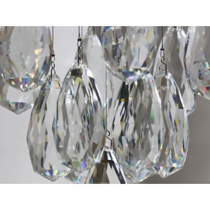 Kristall-LED-Deckenleuchte MAJURO LED/30W/230V Ø 45 cm in glänzendem Chrom + Fernbedienung