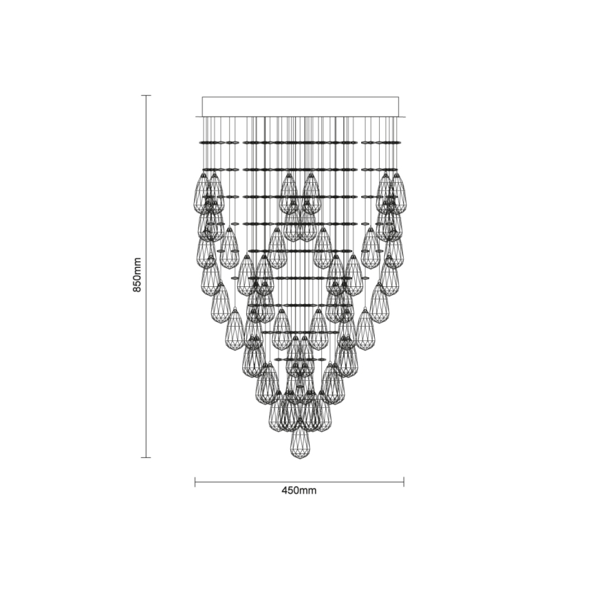 Kristall-LED-Deckenleuchte MAJURO LED/30W/230V Ø 45 cm in glänzendem Chrom + Fernbedienung