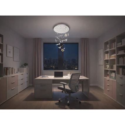 LED-Kristall-Deckenleuchte MURU LED/24W/230V Ø 40 cm glänzender Chrom + Fernbedienung