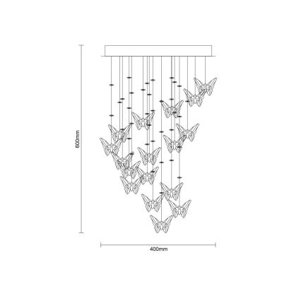 LED-Kristall-Deckenleuchte MURU LED/24W/230V Ø 40 cm glänzender Chrom + Fernbedienung
