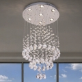 LED-Kristall-Deckenleuchte NAURU LED/24W/230V Ø 40 cm glänzender Chrom + Fernbedienung