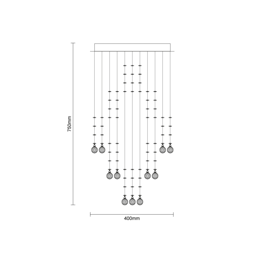 LED-Kristall-Deckenleuchte NAURU LED/24W/230V Ø 40 cm glänzender Chrom + Fernbedienung