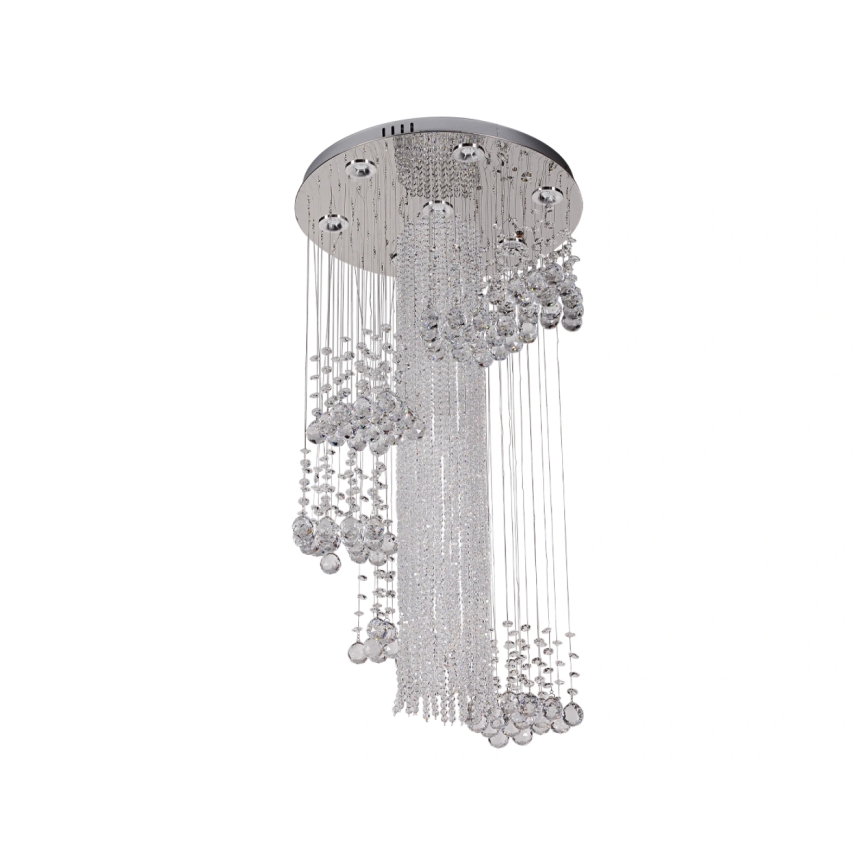 LED Kristall-Deckenleuchte NAURU LED/24W/230V Ø 45 cm Hochglanz-Chrom + Fernbedienung