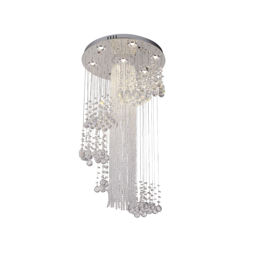 LED Kristall-Deckenleuchte NAURU LED/24W/230V Ø 45 cm Hochglanz-Chrom + Fernbedienung