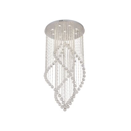 LED-Kristall-Deckenleuchte NAURU LED/30W/230V Ø 60 cm glänzender Chrom + Fernbedienung